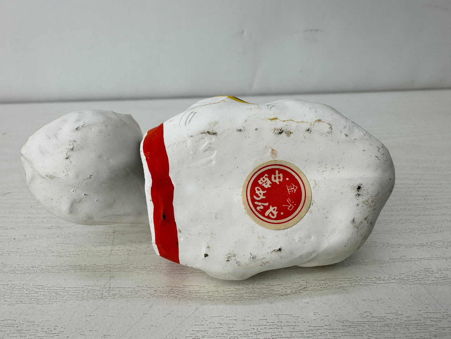 Y10097 OKIMONO Cat figure figurine bobble head doll Japan antique interior toy