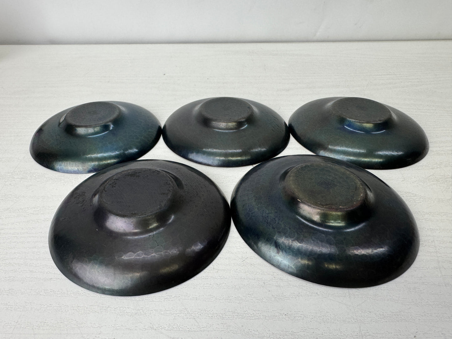 Y10103 DISH copper Chataku Coaster signed box Gyokusendo Japan antique Sencha