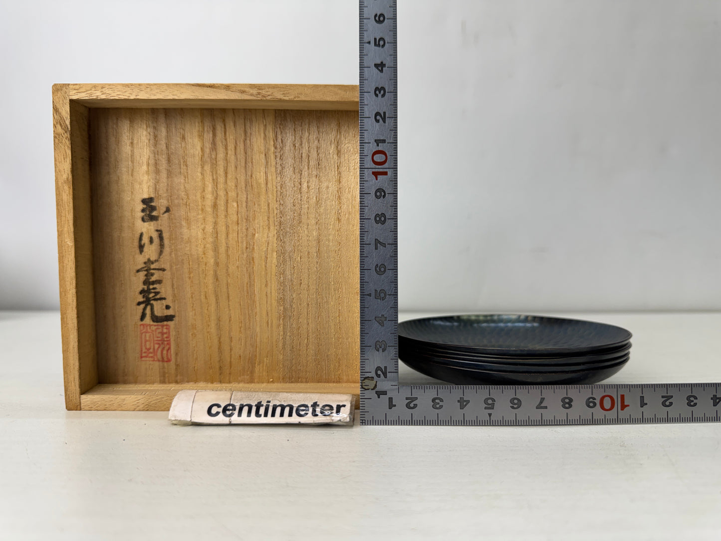 Y10103 DISH copper Chataku Coaster signed box Gyokusendo Japan antique Sencha