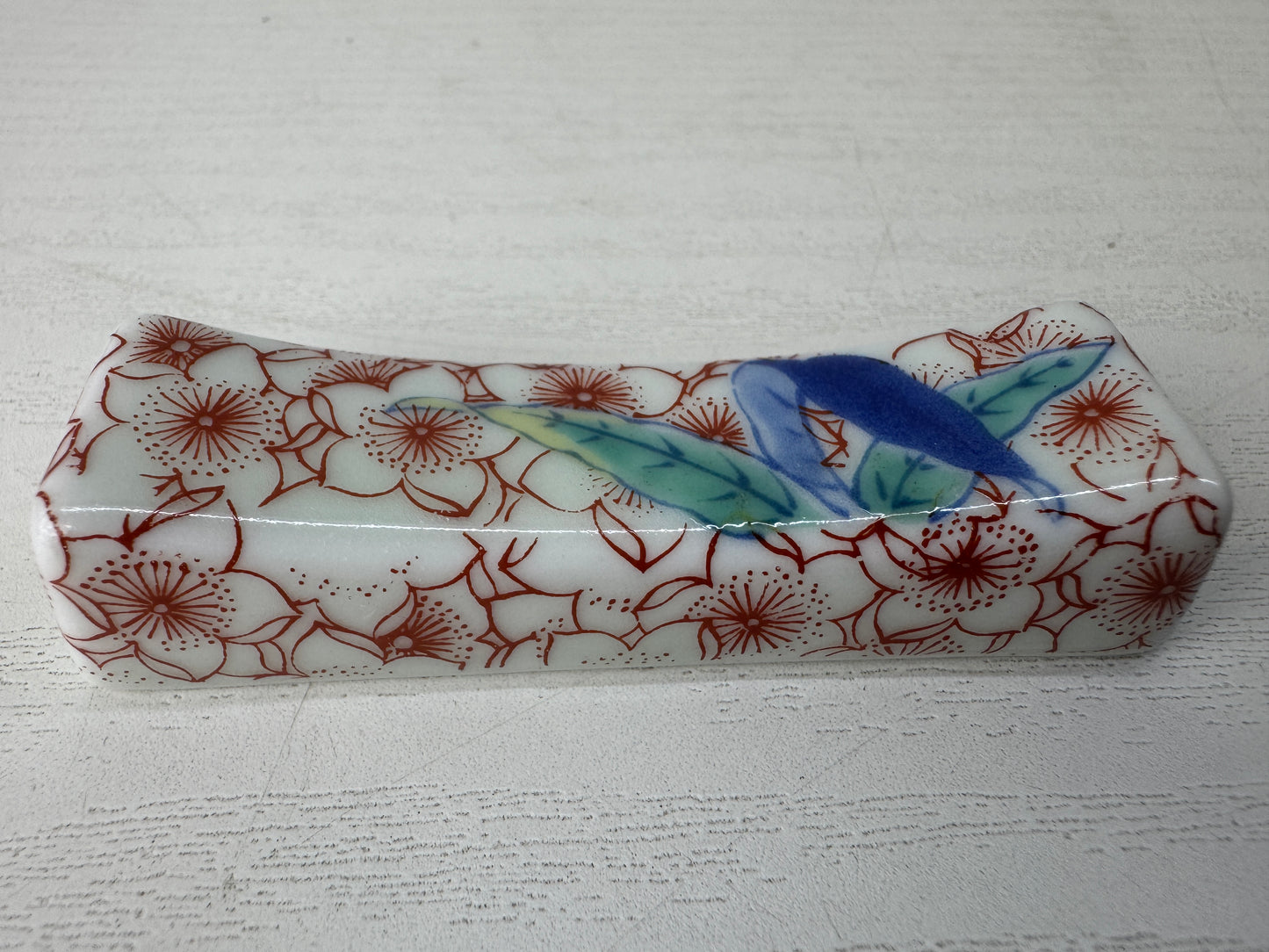 Y10104 OKIMONO Arita-ware Chopstick rest Cherry blossom petal Japan antique