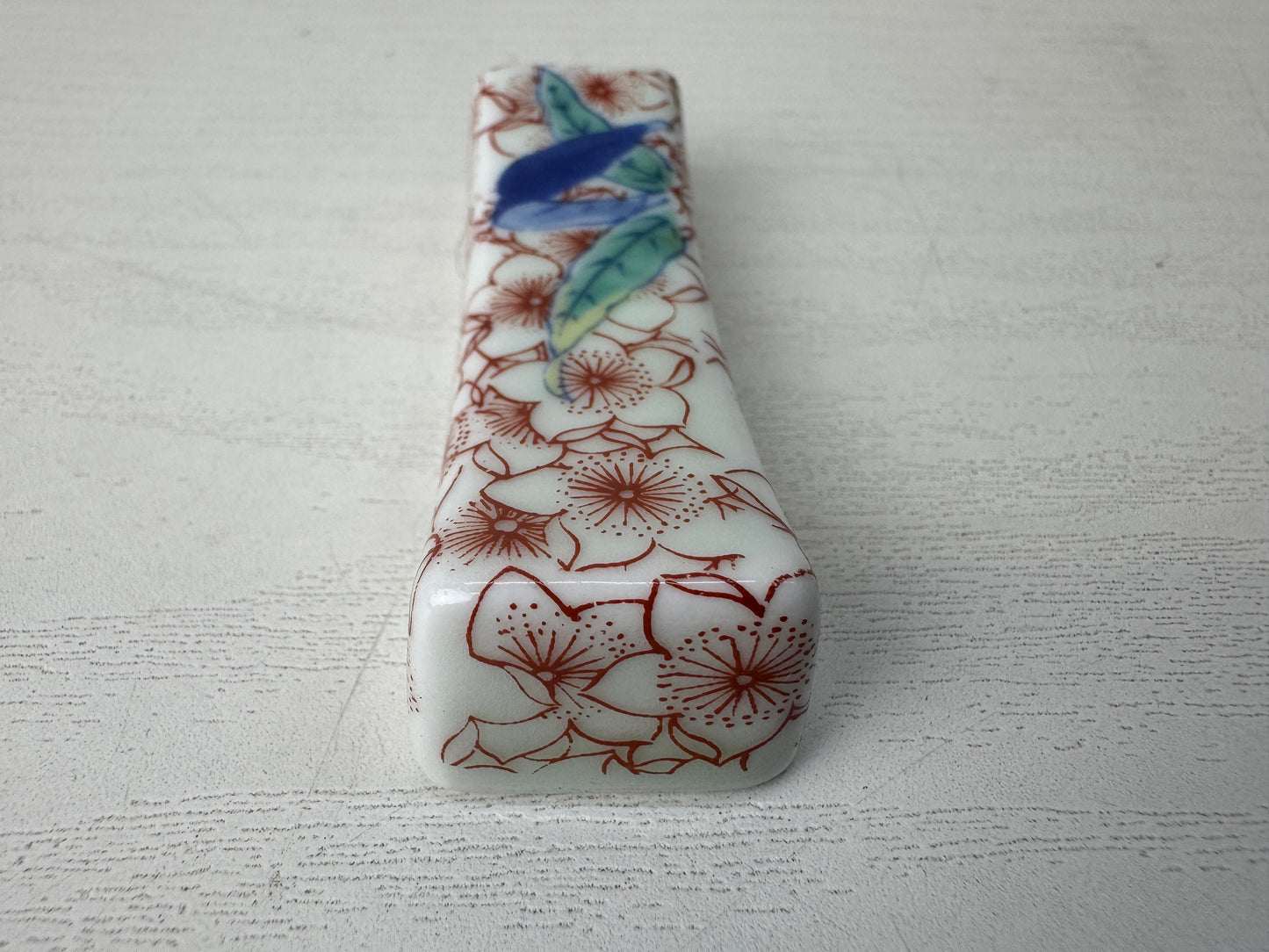 Y10104 OKIMONO Arita-ware Chopstick rest Cherry blossom petal Japan antique