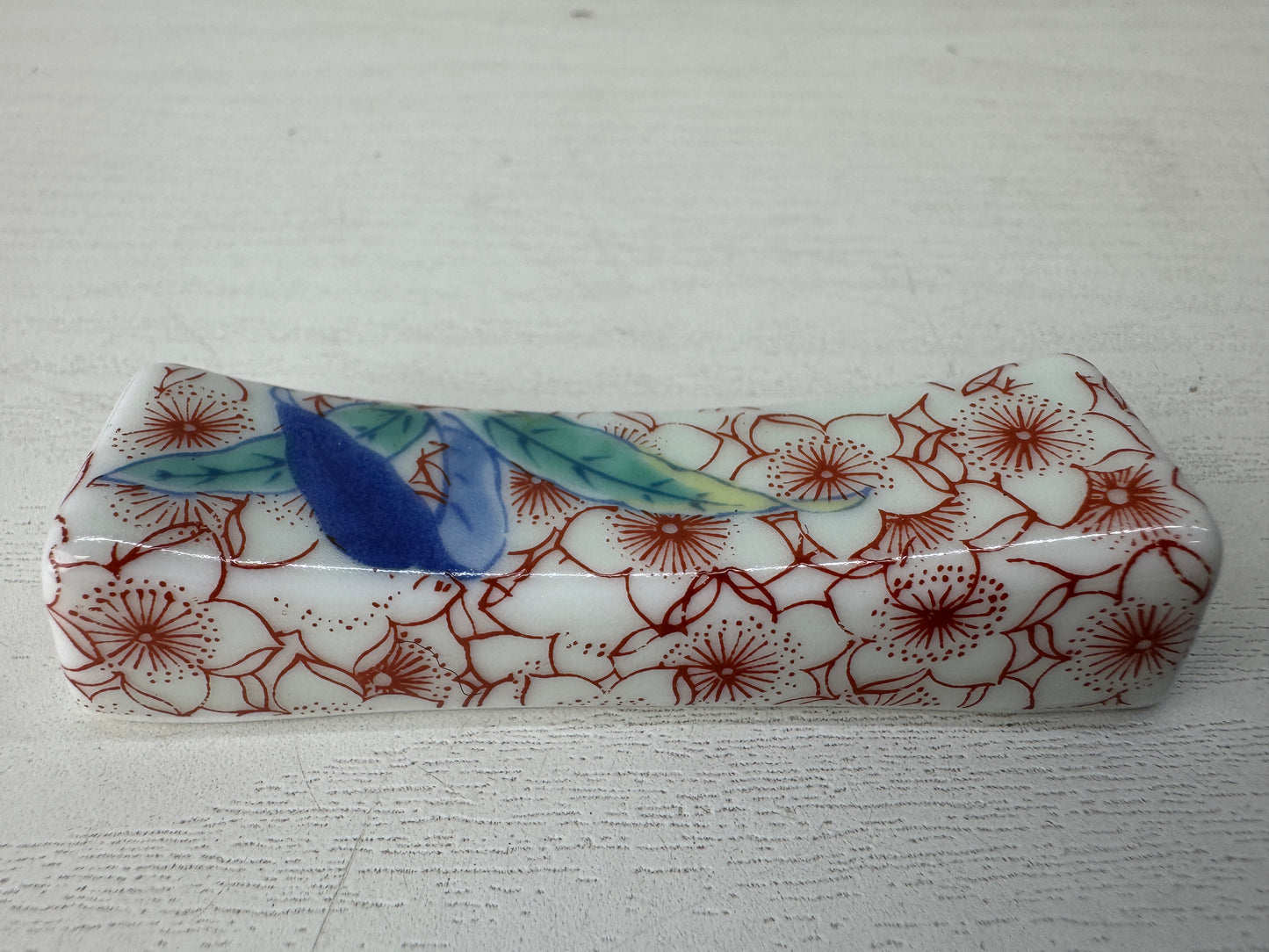 Y10104 OKIMONO Arita-ware Chopstick rest Cherry blossom petal Japan antique