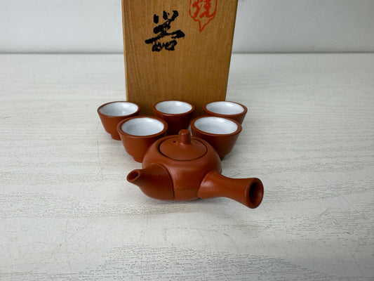 Y10106 KYUSU Tokoname-ware miniature Tea set signed box Japan antique tableware