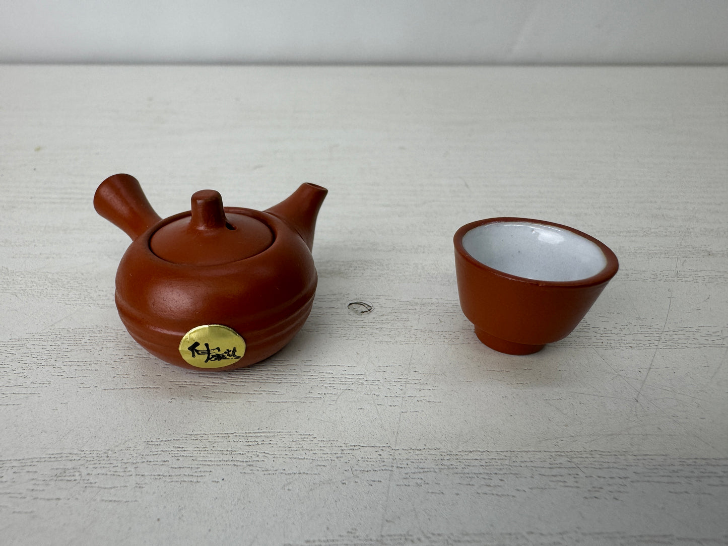 Y10106 KYUSU Tokoname-ware miniature Tea set signed box Japan antique tableware