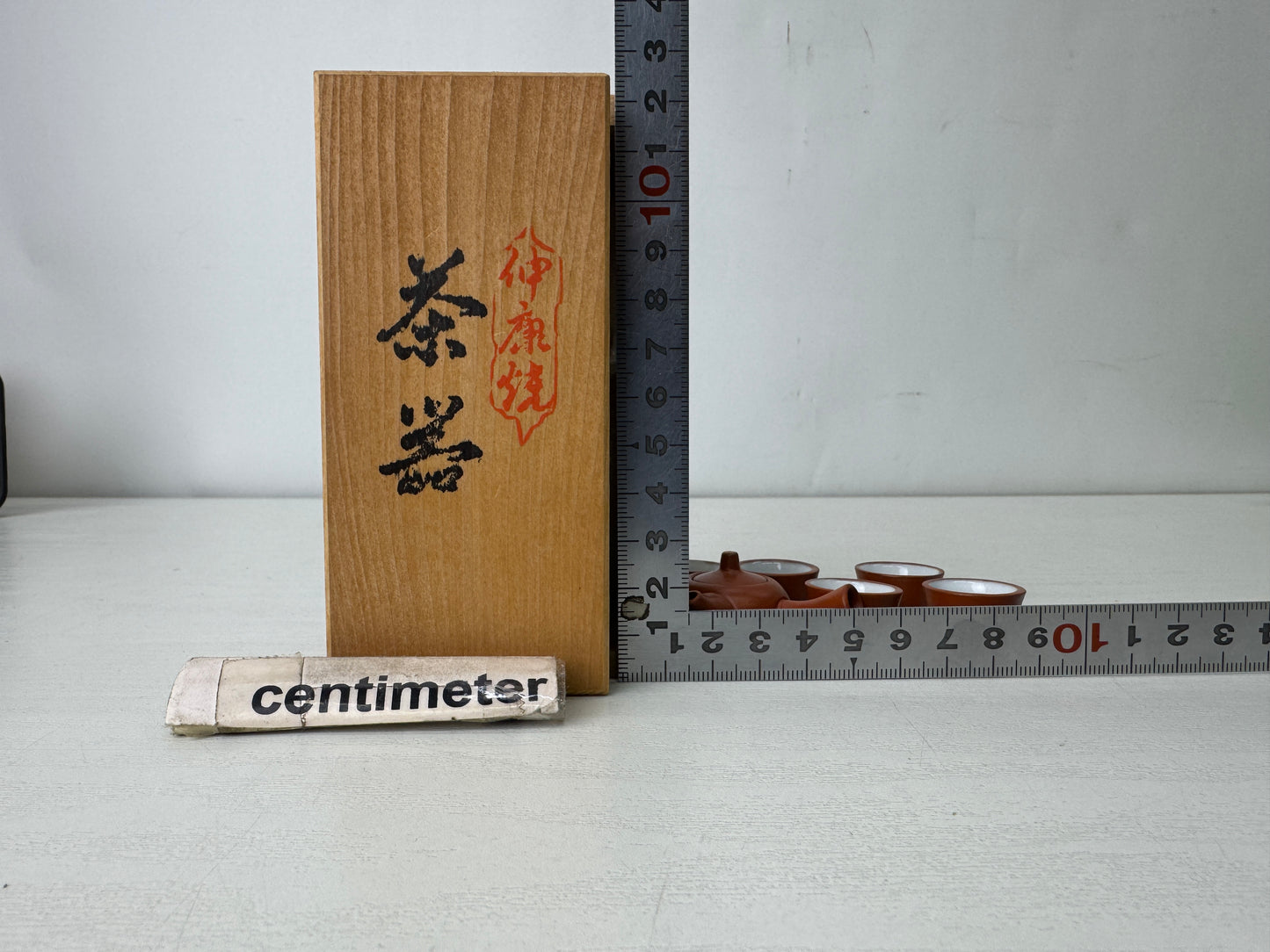 Y10106 KYUSU Tokoname-ware miniature Tea set signed box Japan antique tableware