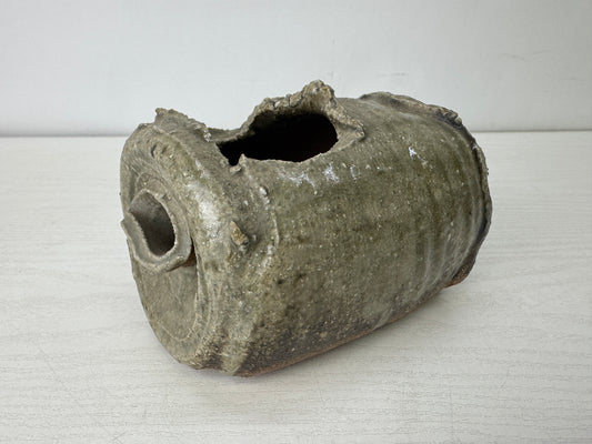 Y10108 FLOWER VASE Shigaraki-ware deformed modern art Japan ikebana floral decor