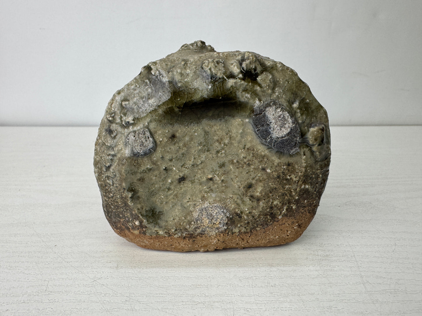 Y10108 FLOWER VASE Shigaraki-ware deformed modern art Japan ikebana floral decor