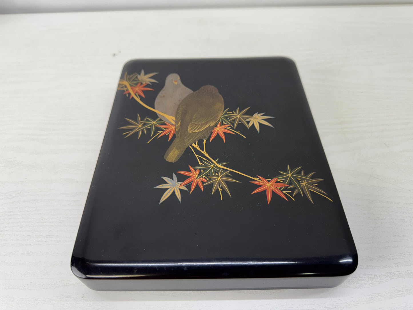 Y10111 BOX Makie inkstone suzuri case container Japan antique stationery storage