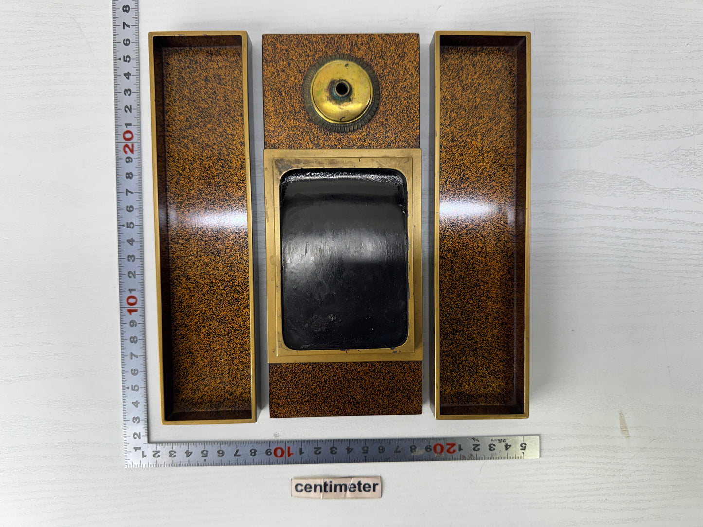 Y10112 BOX Makie inkstone suzuri case Crane Japan antique stationery storage