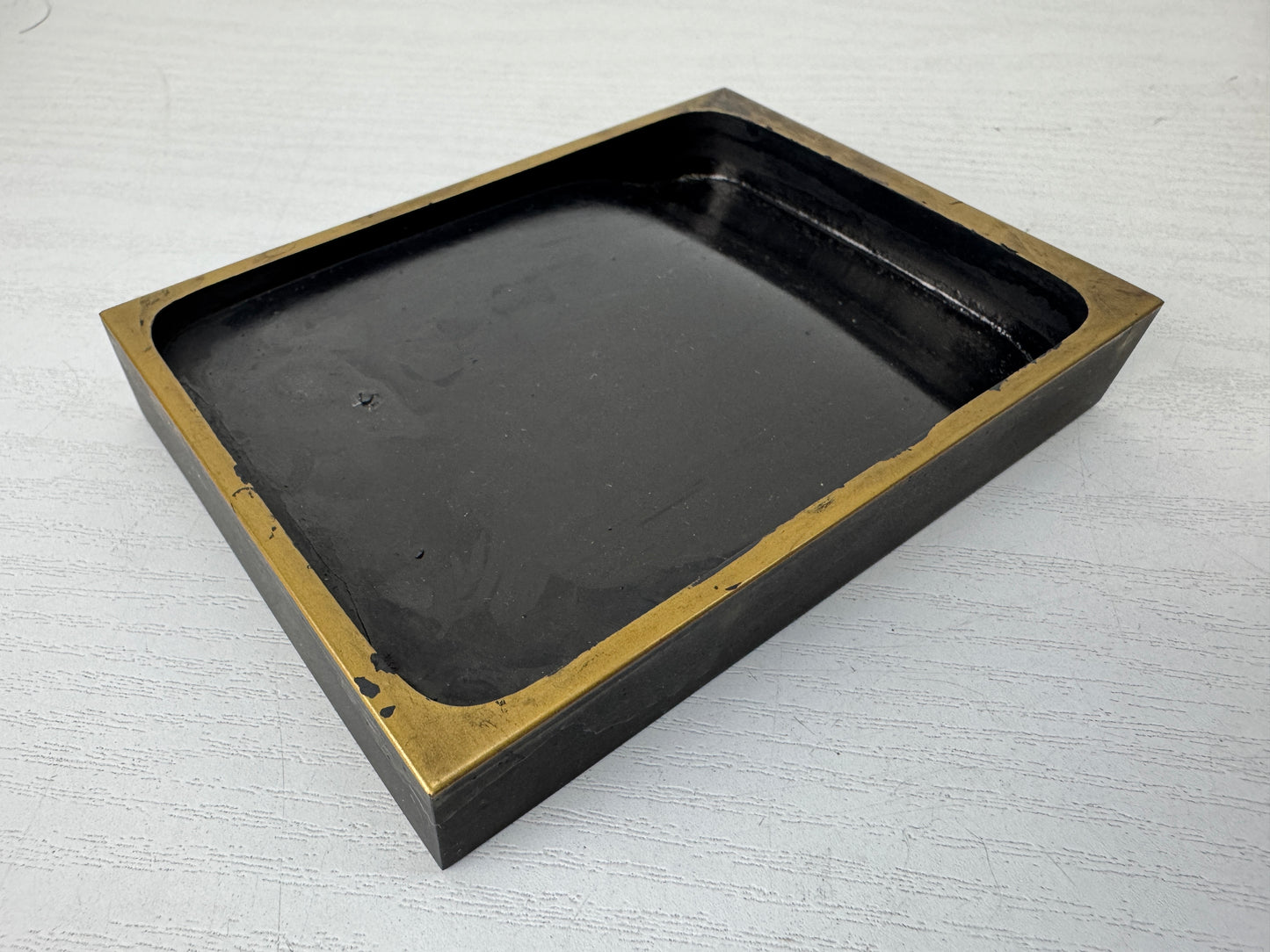 Y10112 BOX Makie inkstone suzuri case Crane Japan antique stationery storage
