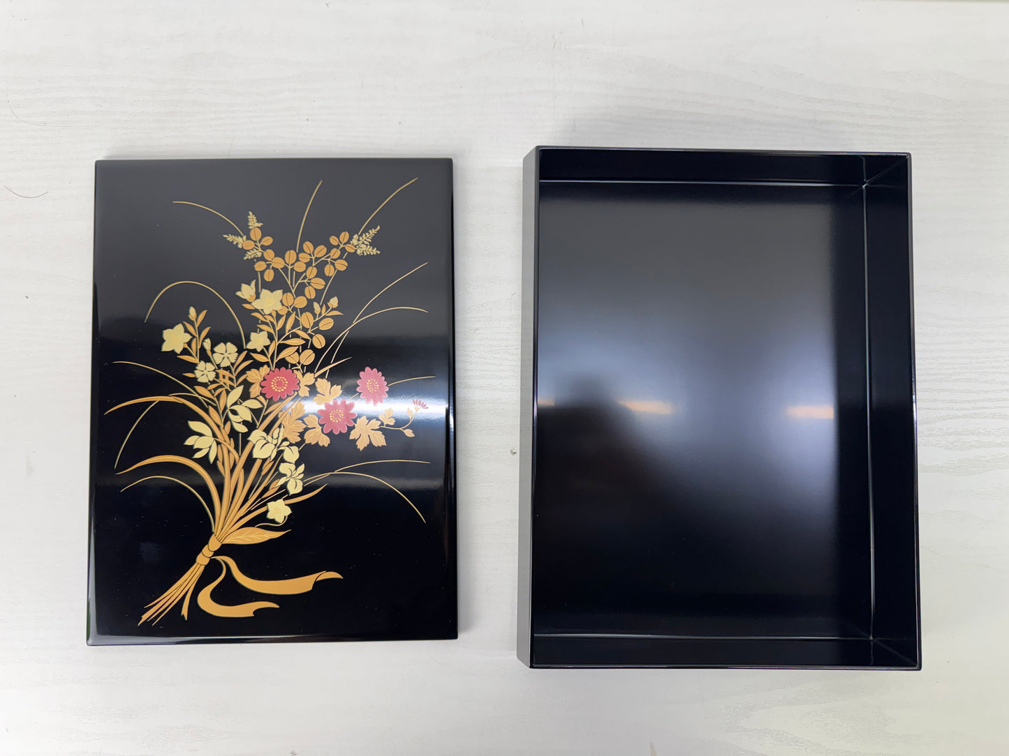 Y10113 BOX Makie letter case Zohiko signed Japan antique stationery storage