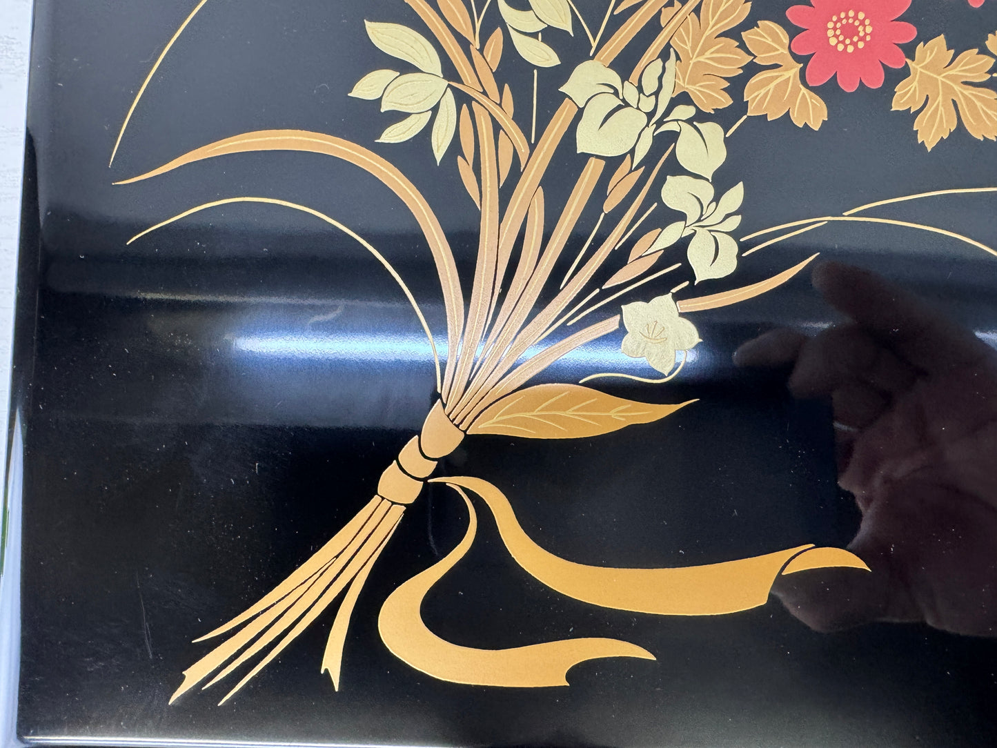 Y10113 BOX Makie letter case Zohiko signed Japan antique stationery storage