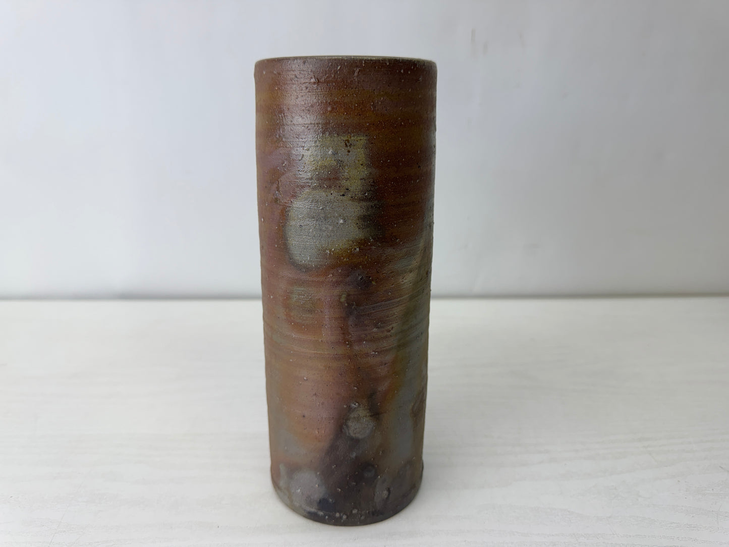 Y10116 FLOWER VASE Bizen-ware signed box Japan antique ikebana floral interior