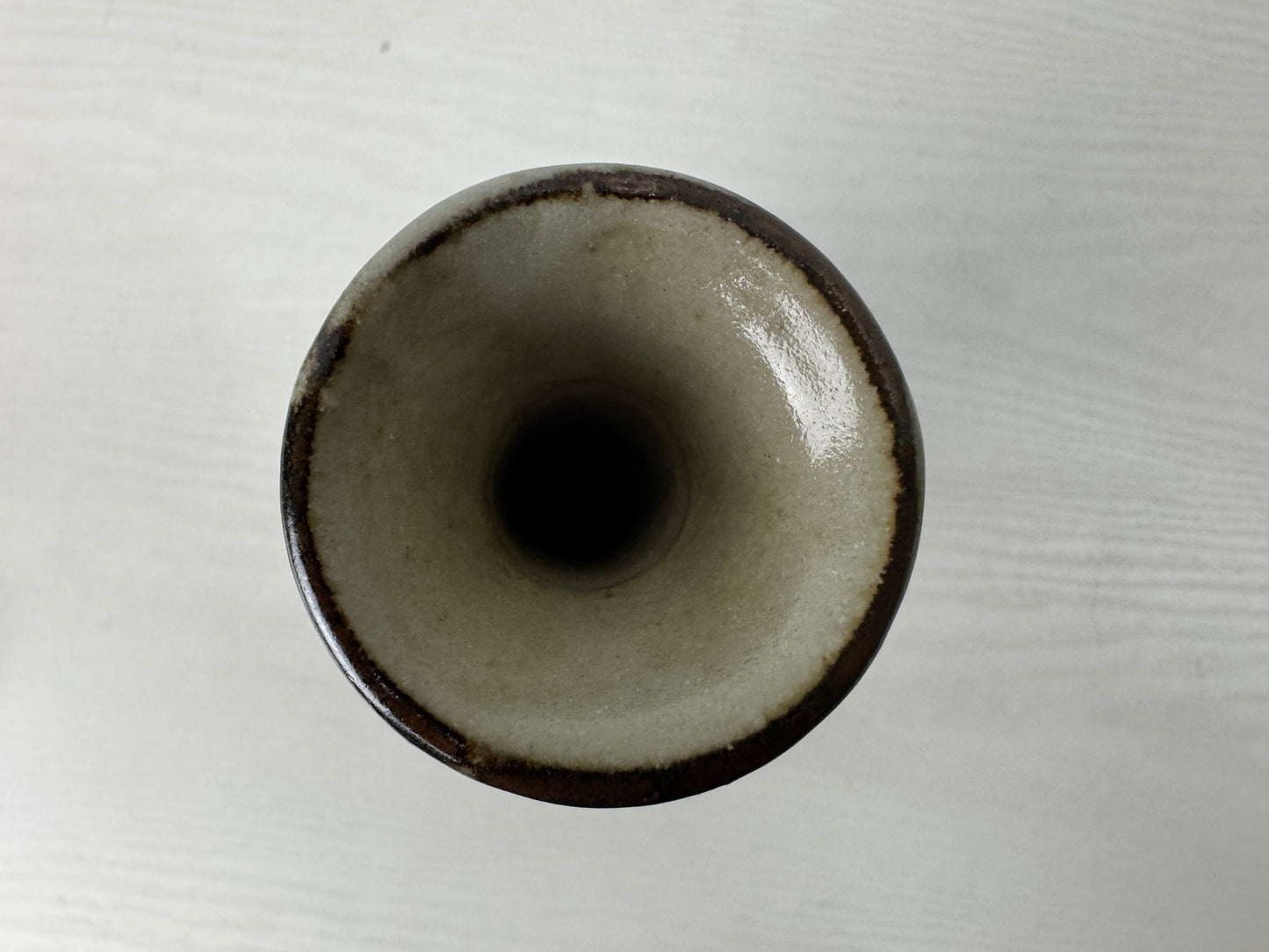 Y10118 FLOWER VASE Mino-ware signed box Japan antique ikebana floral arrangement