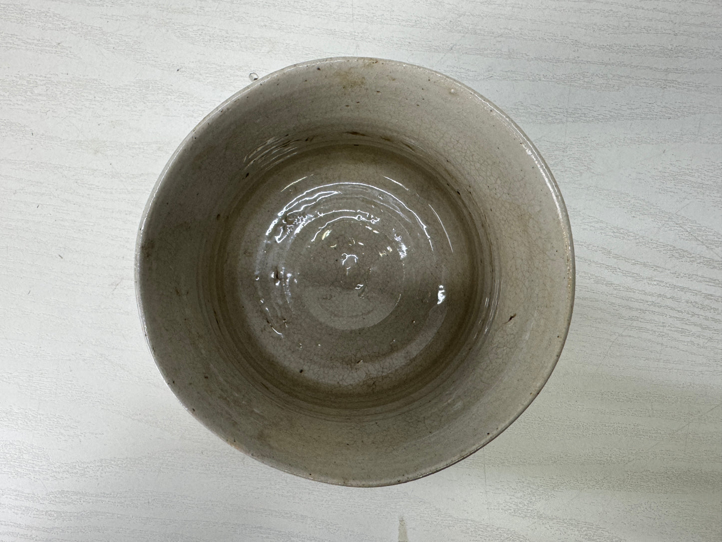 Y10121 CHAWAN Banko-ware bowl Crane signed box Japan antique tea ceremony cup