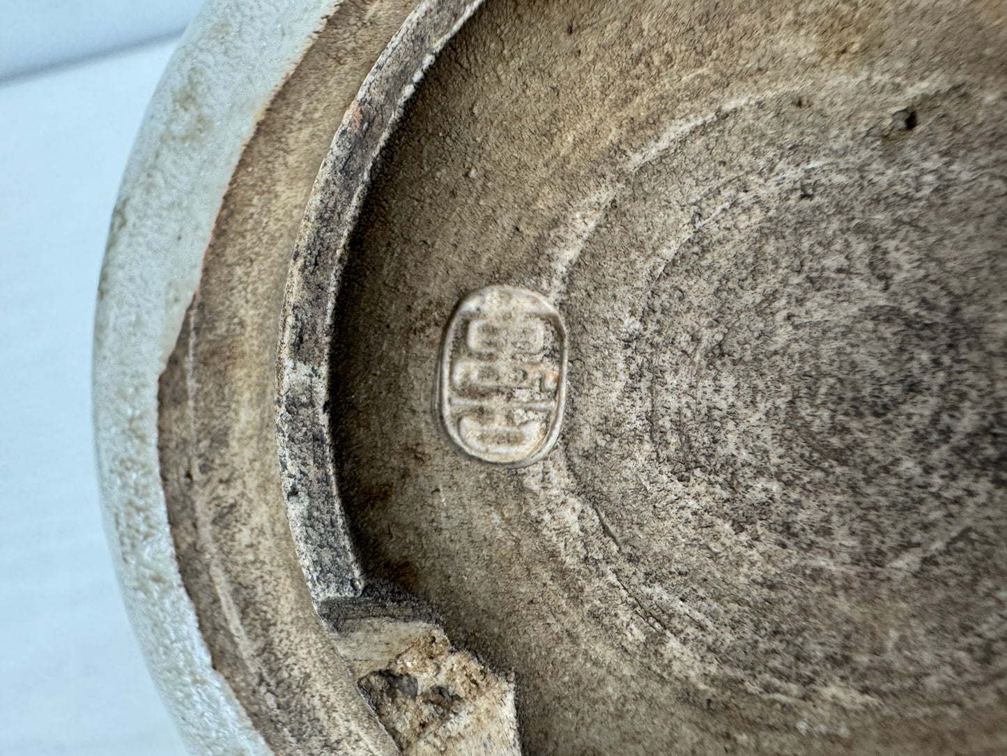 Y10121 CHAWAN Banko-ware bowl Crane signed box Japan antique tea ceremony cup