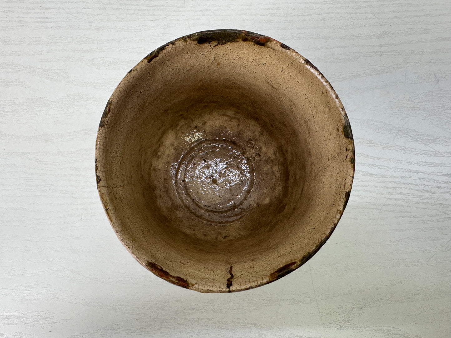 Y10122 CHAWAN Kohagi tube bowl kintsugi box Japan antique tea ceremony pottery