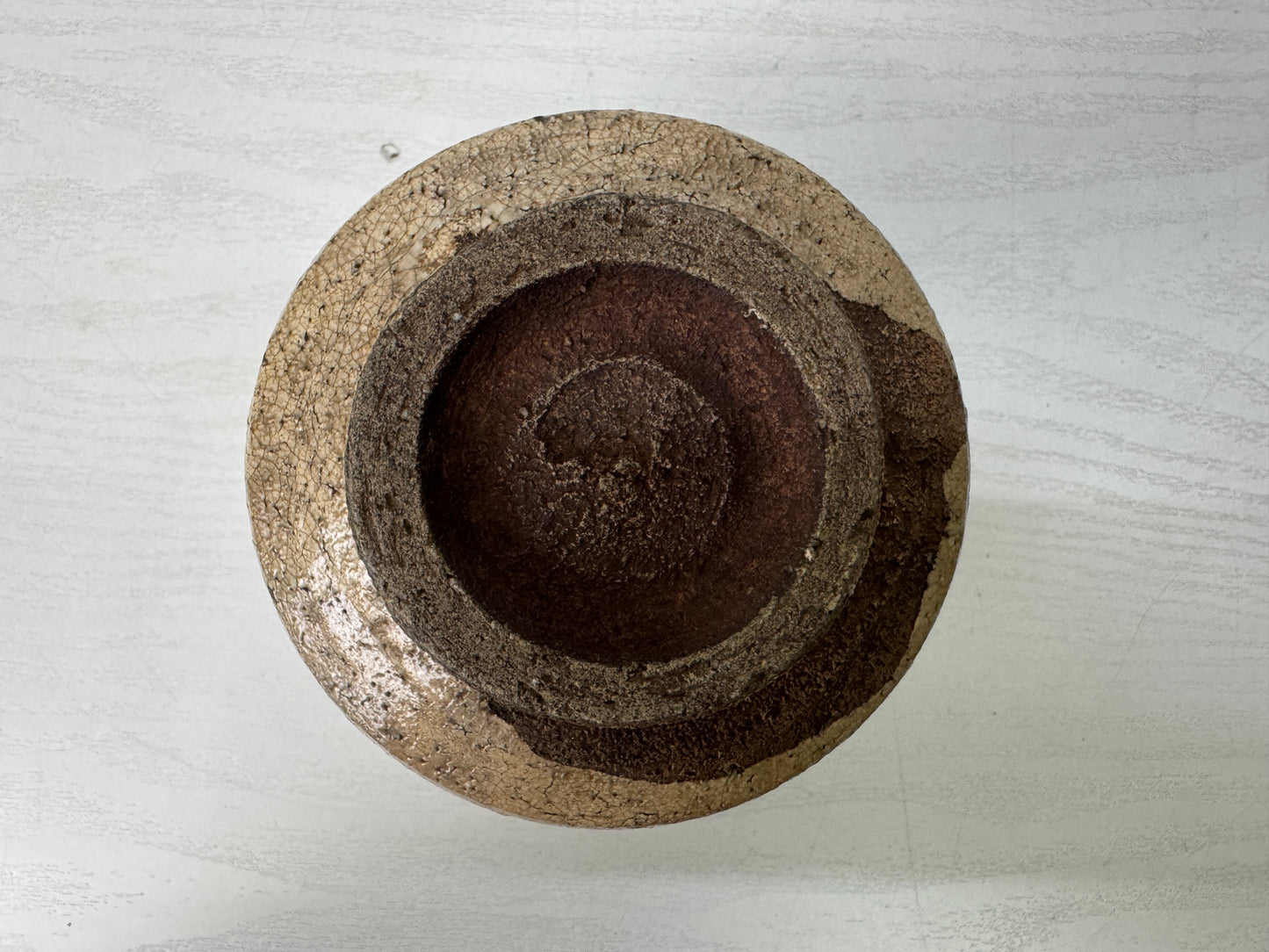 Y10122 CHAWAN Kohagi tube bowl kintsugi box Japan antique tea ceremony pottery