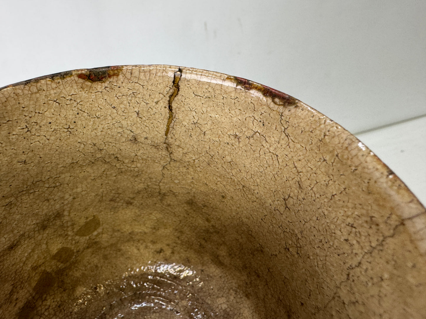 Y10122 CHAWAN Kohagi tube bowl kintsugi box Japan antique tea ceremony pottery