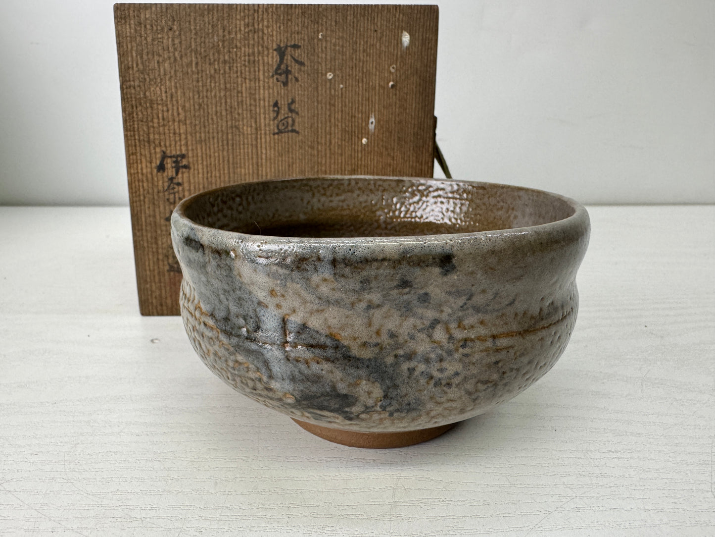 Y10124 CHAWAN Tokoname-ware bowl signed box Japan antique tea ceremony pottery
