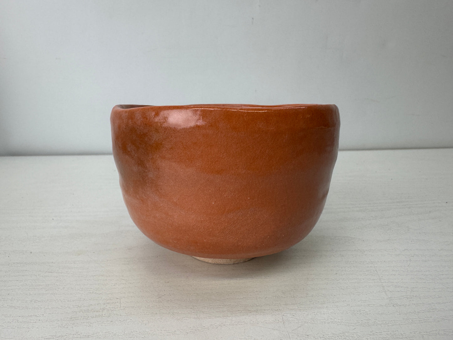 Y10125 CHAWAN Raku-ware red bowl signed box Japan antique tea ceremony pottery