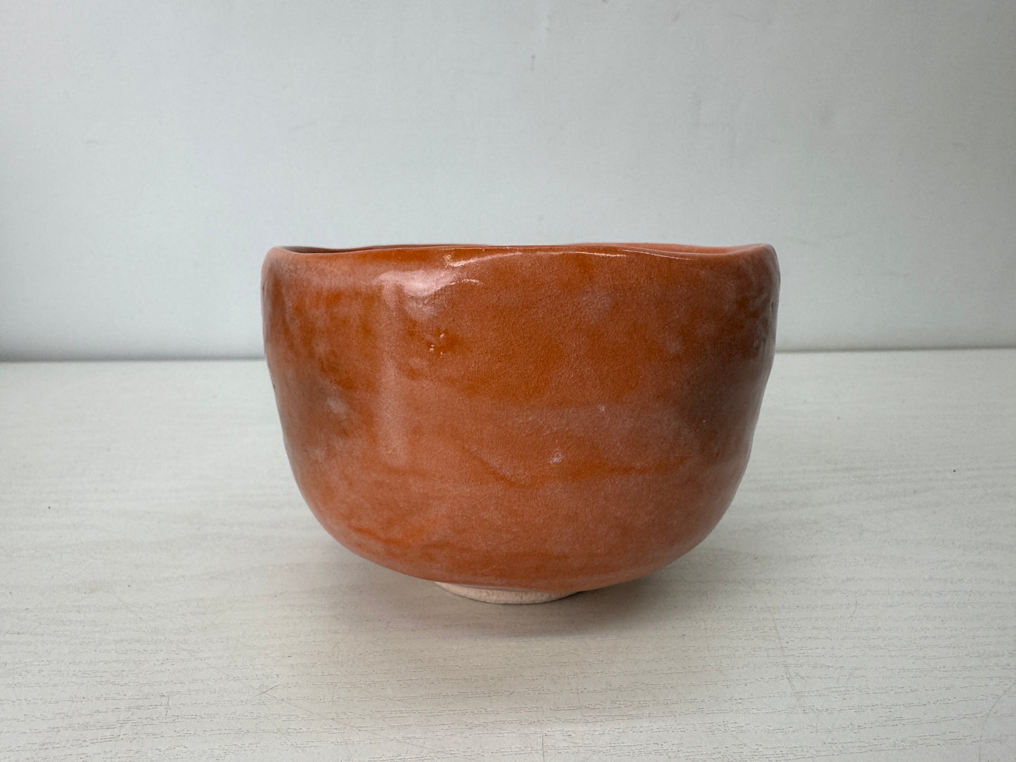 Y10125 CHAWAN Raku-ware red bowl signed box Japan antique tea ceremony pottery