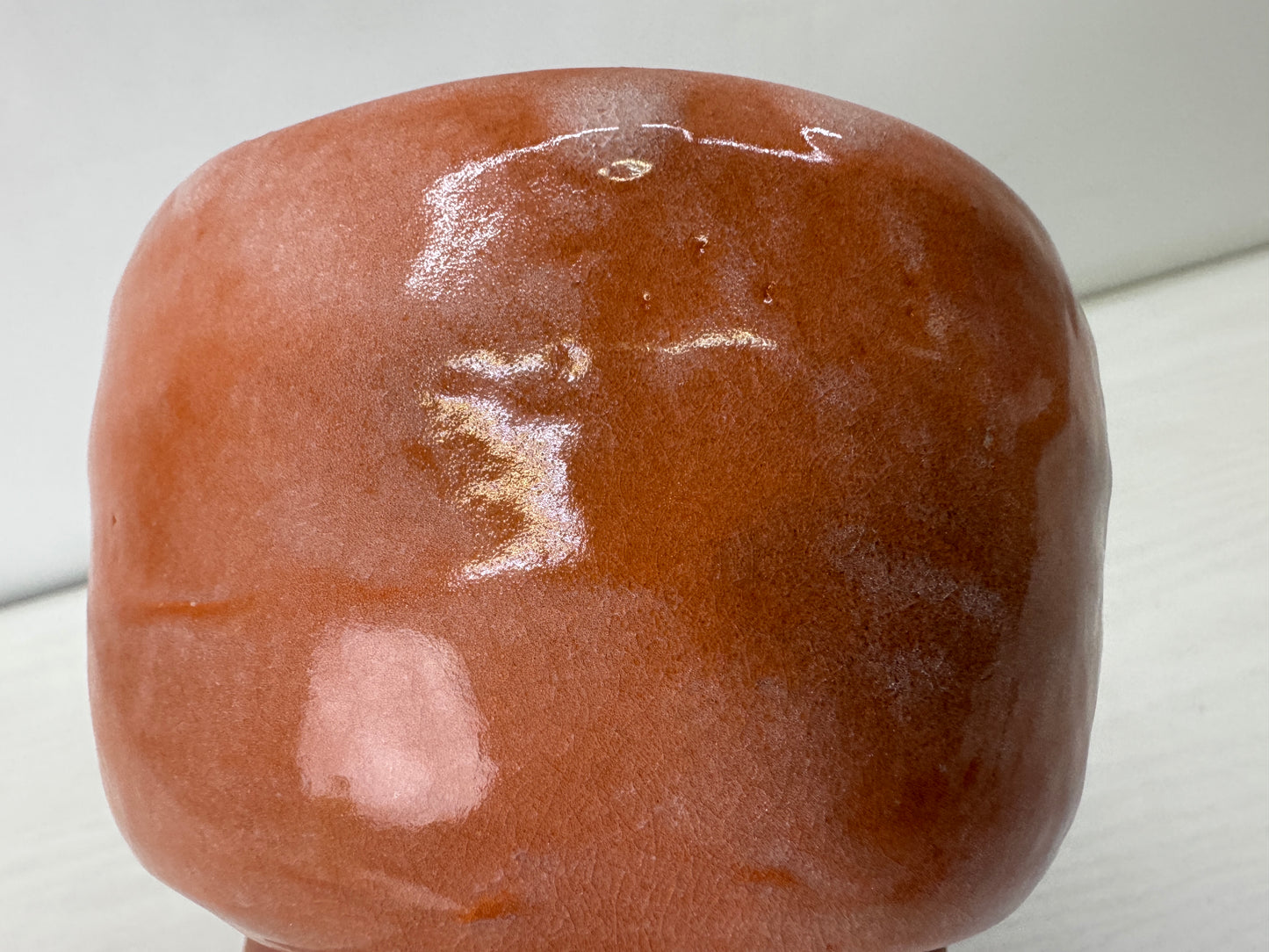 Y10125 CHAWAN Raku-ware red bowl signed box Japan antique tea ceremony pottery