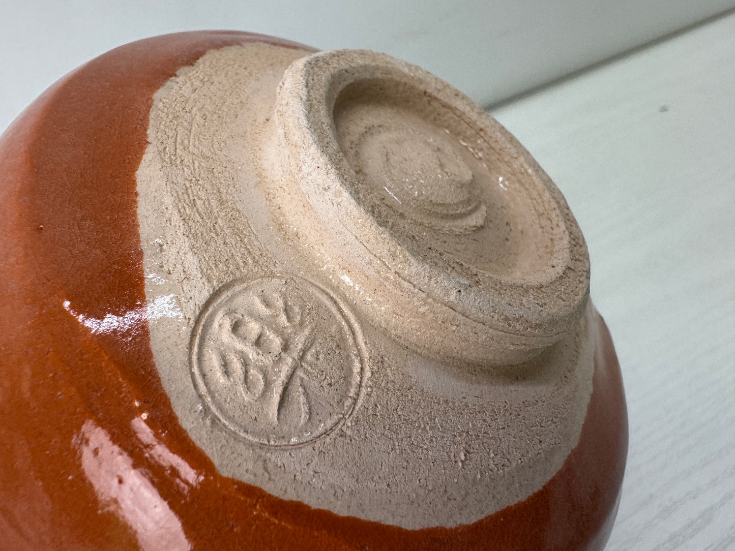 Y10125 CHAWAN Raku-ware red bowl signed box Japan antique tea ceremony pottery