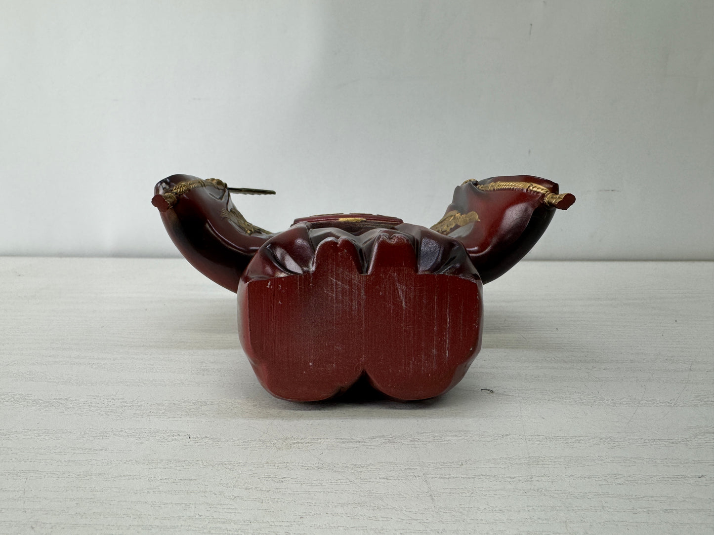 Y10127 STATUE metal Old man figurine Japanese dance Noh Japan antique figure