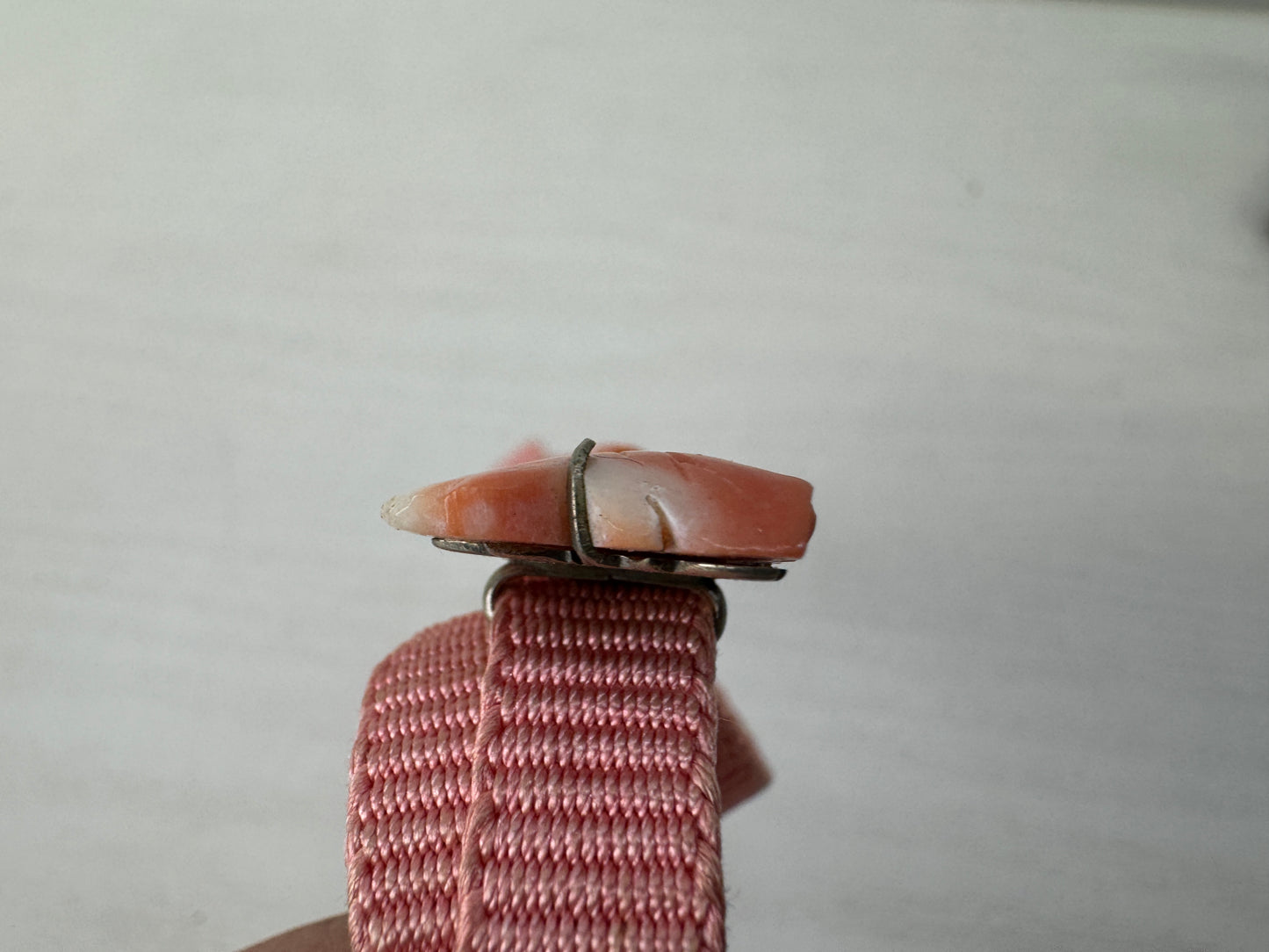 Y10130 OBIDOME Sash clip brooch genuine coral carving box Japan antique kimono