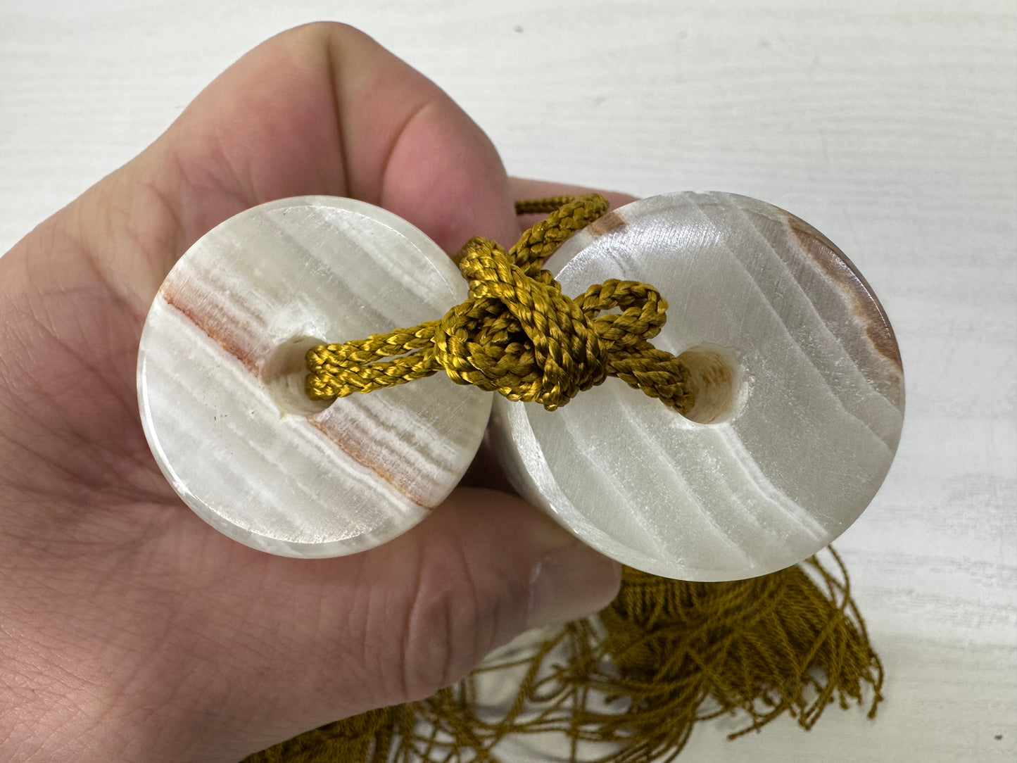 Y10132 FUCHIN cylindrical Agate box Japan antique kakejiku Hanging Scroll Weight