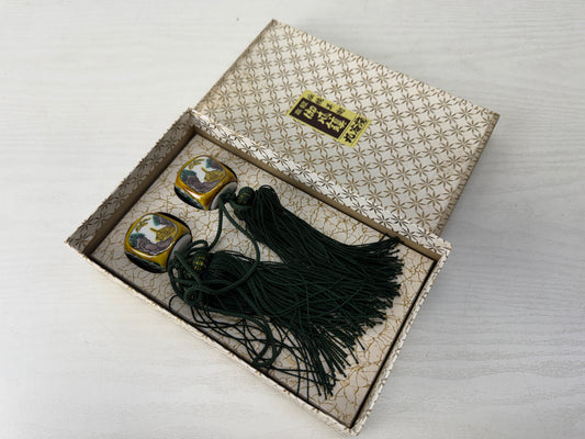 Y10133 FUCHIN Kutani-ware Japan antique kakejiku Hanging Scroll Weight interior