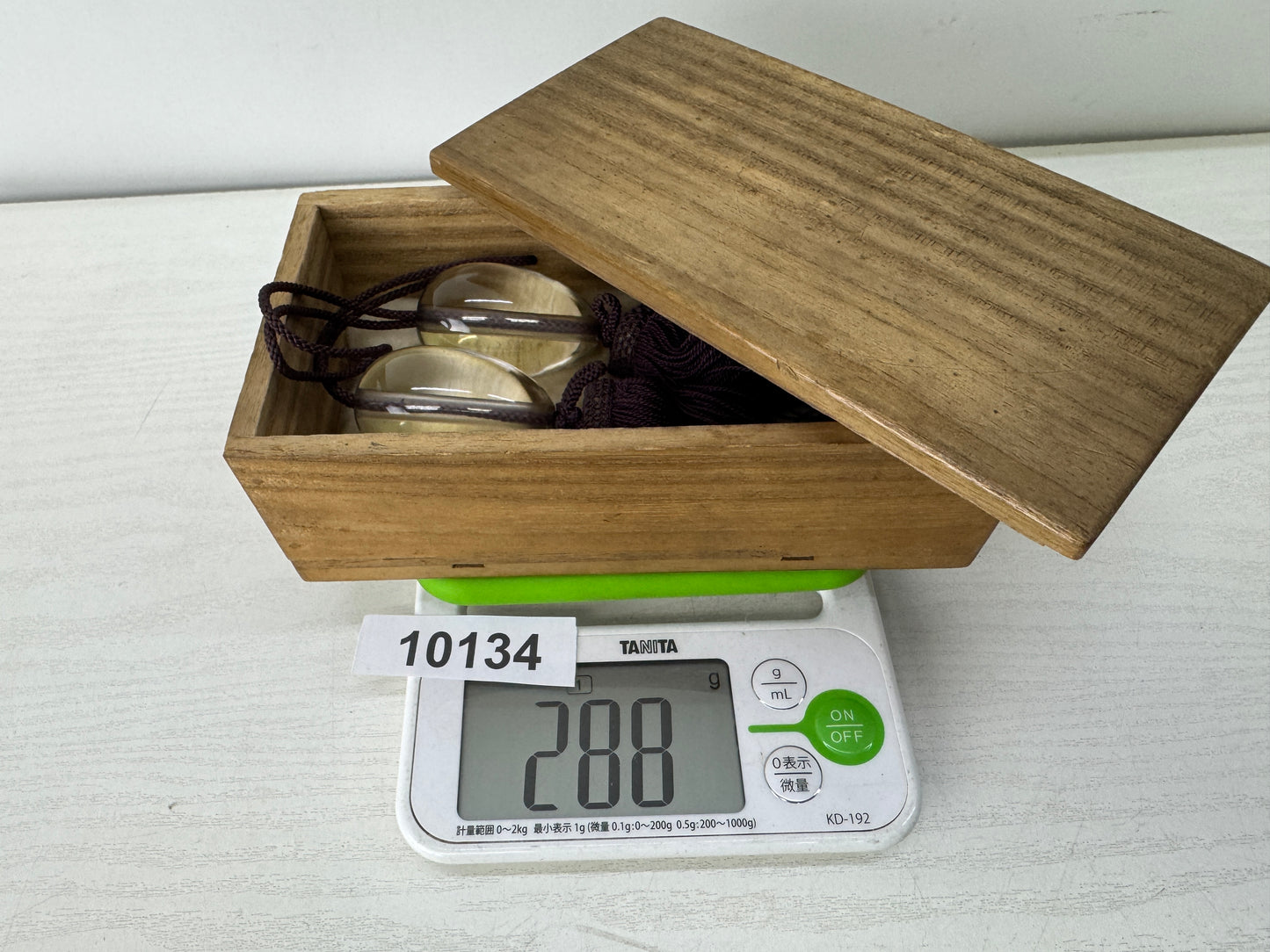 Y10134 FUCHIN Crystal box Japan antique kakejiku Hanging Scroll Weight interior