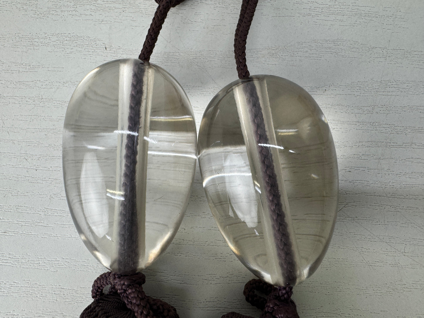 Y10134 FUCHIN Crystal box Japan antique kakejiku Hanging Scroll Weight interior