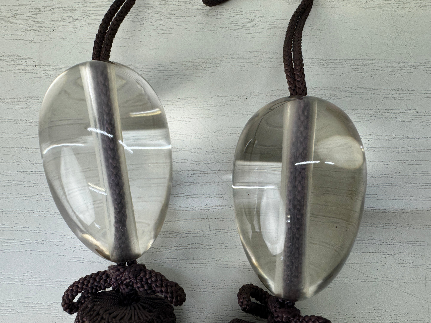 Y10134 FUCHIN Crystal box Japan antique kakejiku Hanging Scroll Weight interior