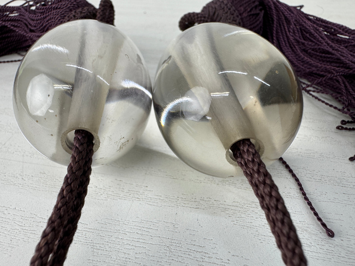 Y10134 FUCHIN Crystal box Japan antique kakejiku Hanging Scroll Weight interior