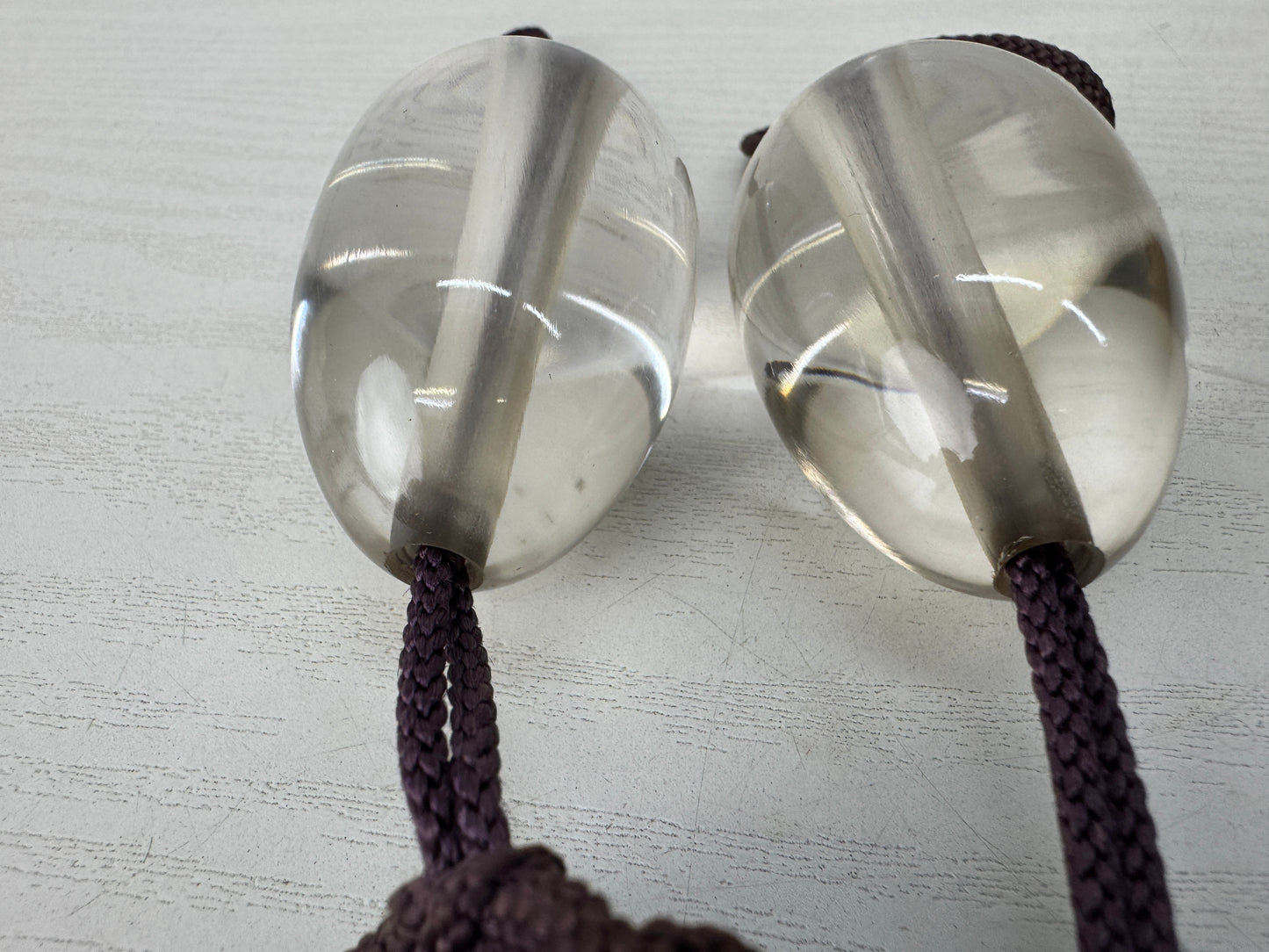 Y10134 FUCHIN Crystal box Japan antique kakejiku Hanging Scroll Weight interior