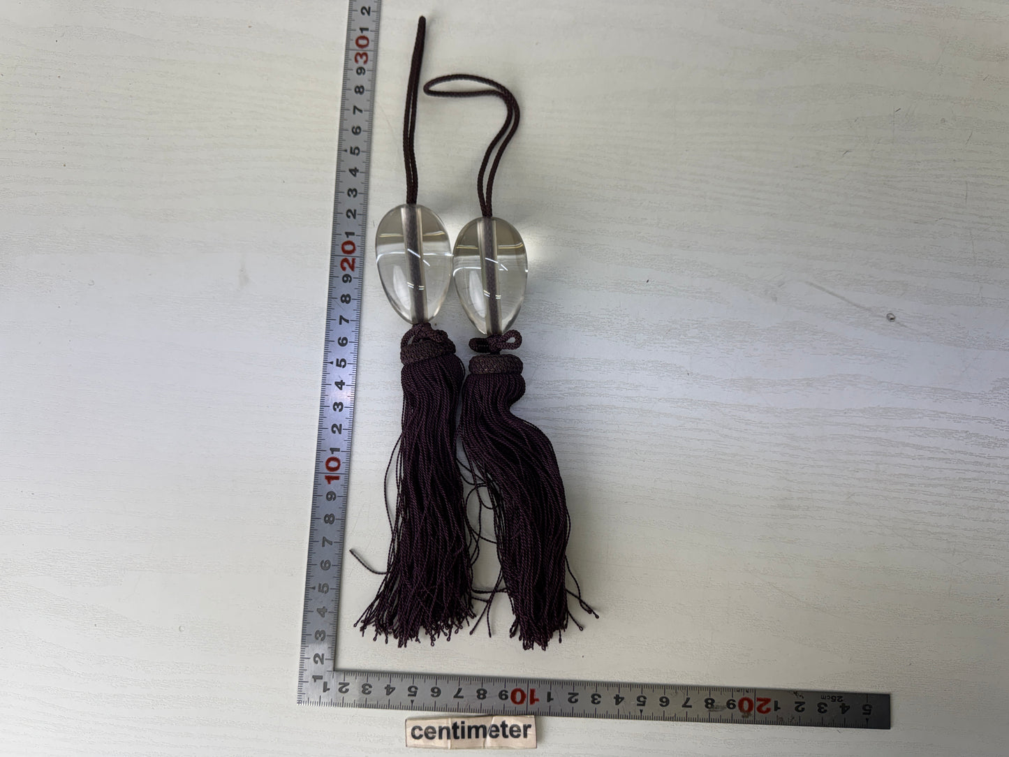 Y10134 FUCHIN Crystal box Japan antique kakejiku Hanging Scroll Weight interior