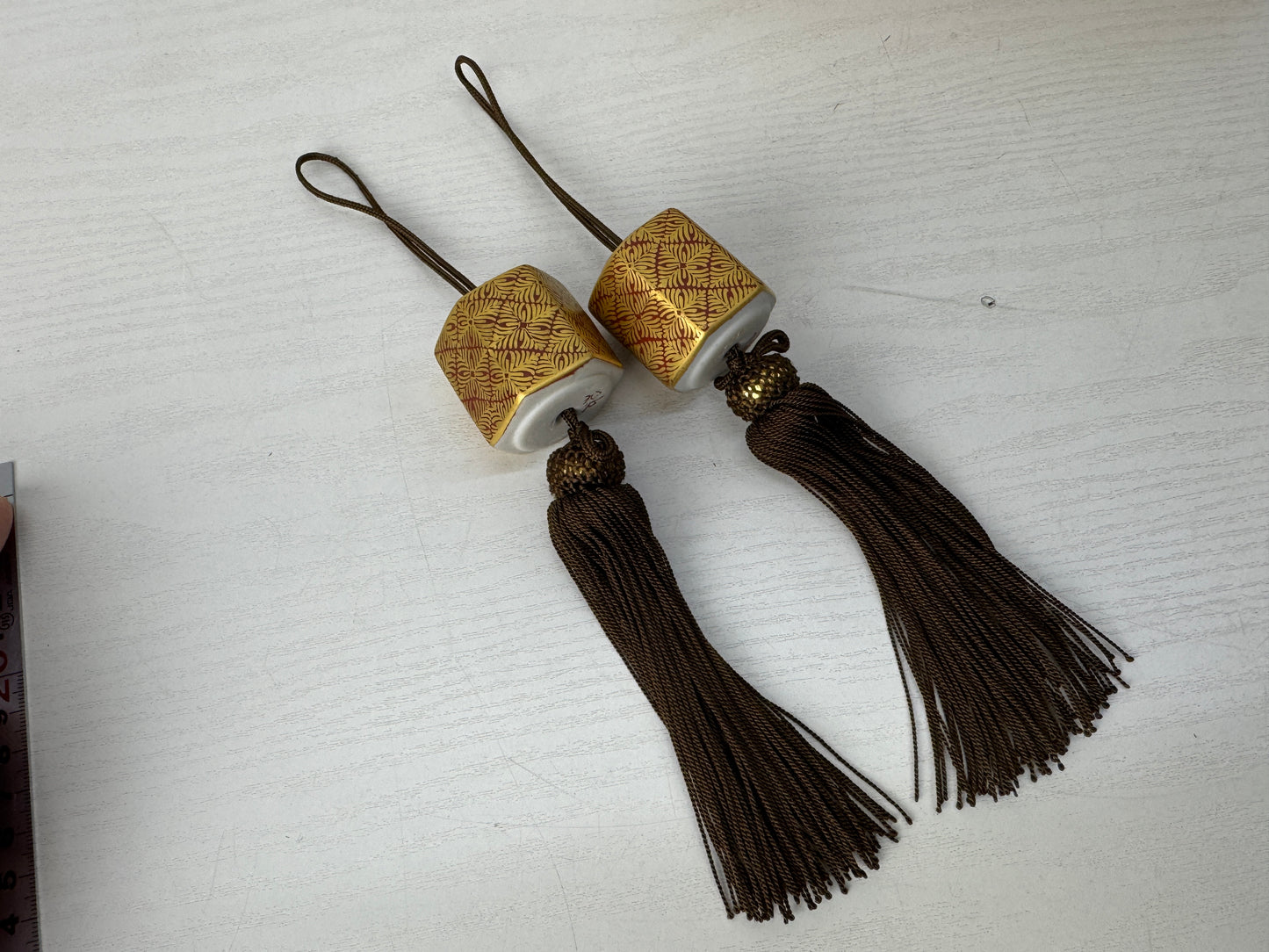 Y10135 FUCHIN Kutani-ware Japan antique kakejiku Hanging Scroll Weight interiro