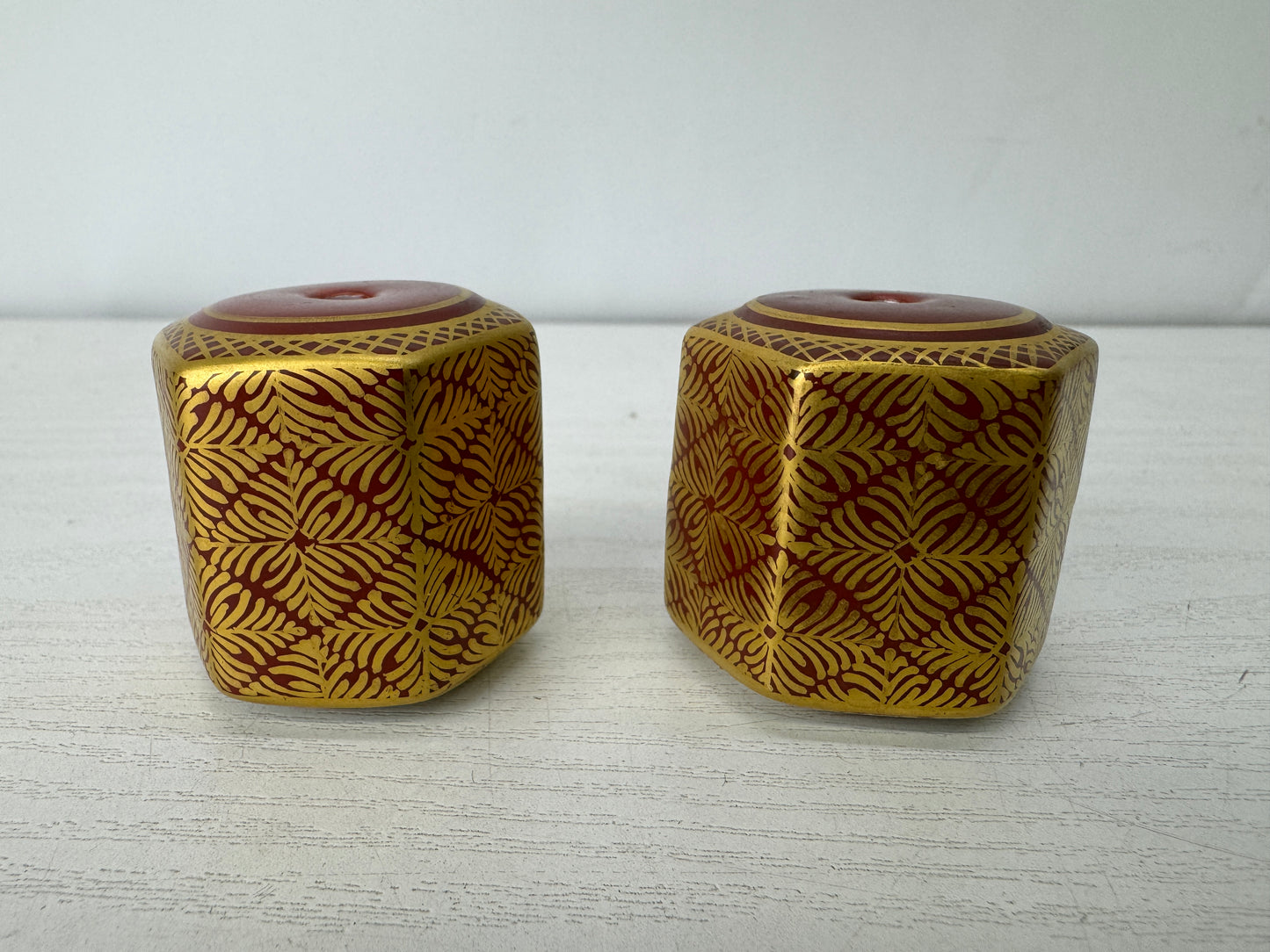 Y10135 FUCHIN Kutani-ware Japan antique kakejiku Hanging Scroll Weight interiro