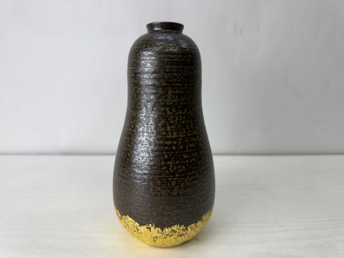 Y10139 FLOWER VASE Seto-ware signed box Japan antique ikebana floral interior