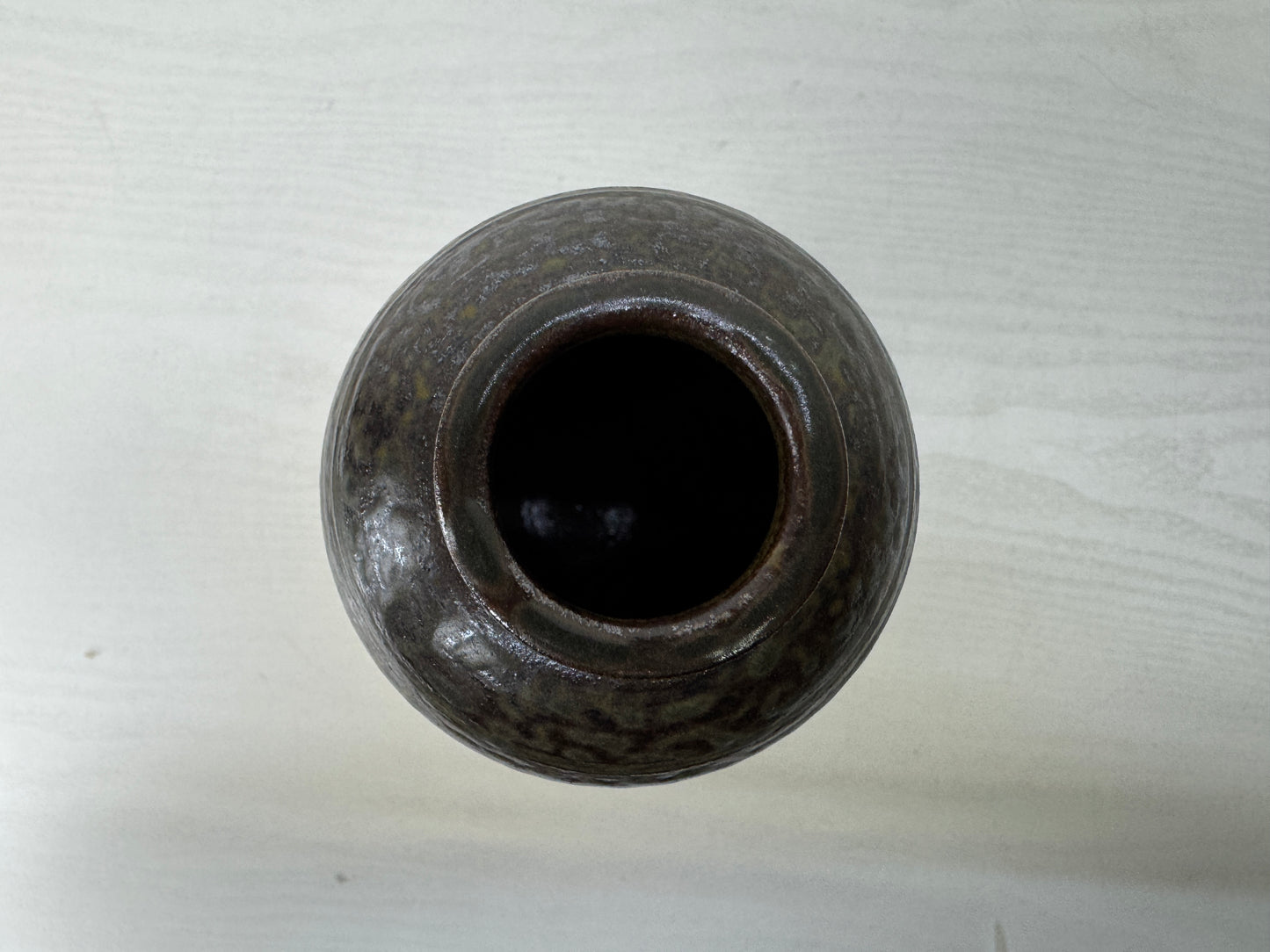 Y10139 FLOWER VASE Seto-ware signed box Japan antique ikebana floral interior