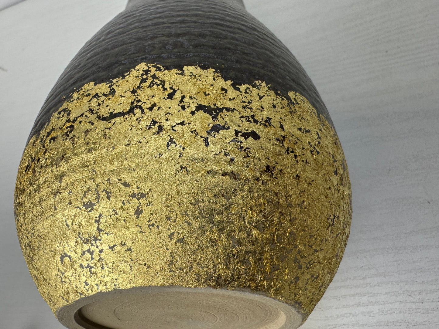 Y10139 FLOWER VASE Seto-ware signed box Japan antique ikebana floral interior