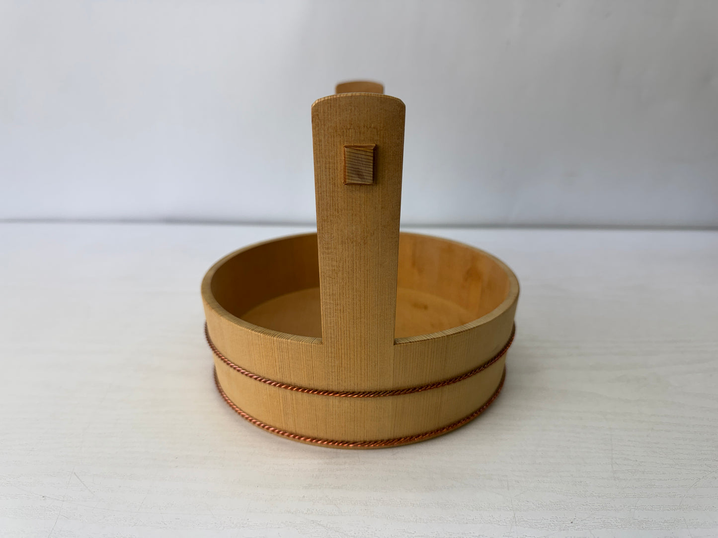 Y10143 BARREL wooden hand bucket signed Tarugen Kyo Nawate Japan antique pail