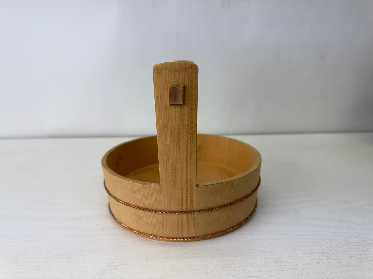 Y10143 BARREL wooden hand bucket signed Tarugen Kyo Nawate Japan antique pail