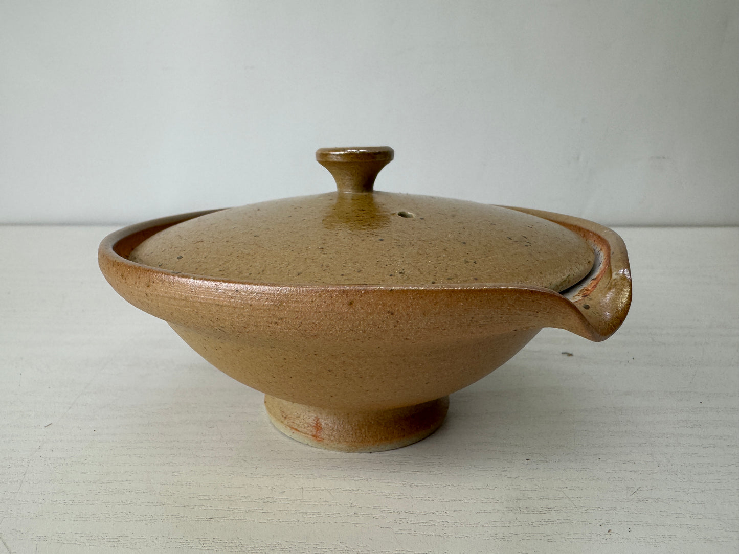 Y10146 CHAWAN Shigaraki-ware teapot cup set signed box Japan antique Sencha tea