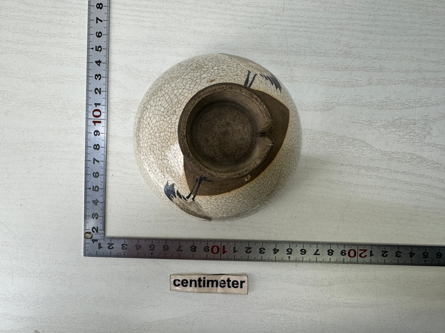 Y10152 CHAWAN Banko-ware bowl Crane signed box Japan antique tea ceremony cup