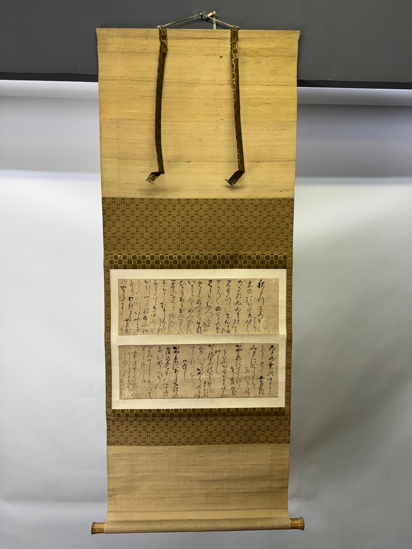 Y10156 KAKEJIKU Hanging scroll Letter signed box Japan antique interior decor
