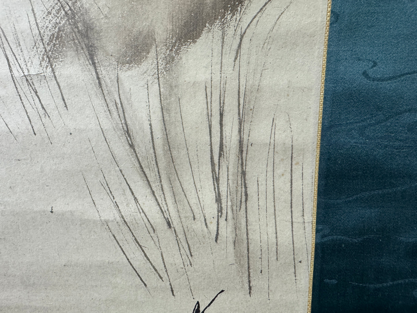 Y10160 KAKEJIKU Hanging scroll Fox animal signed Japan antique interior decor