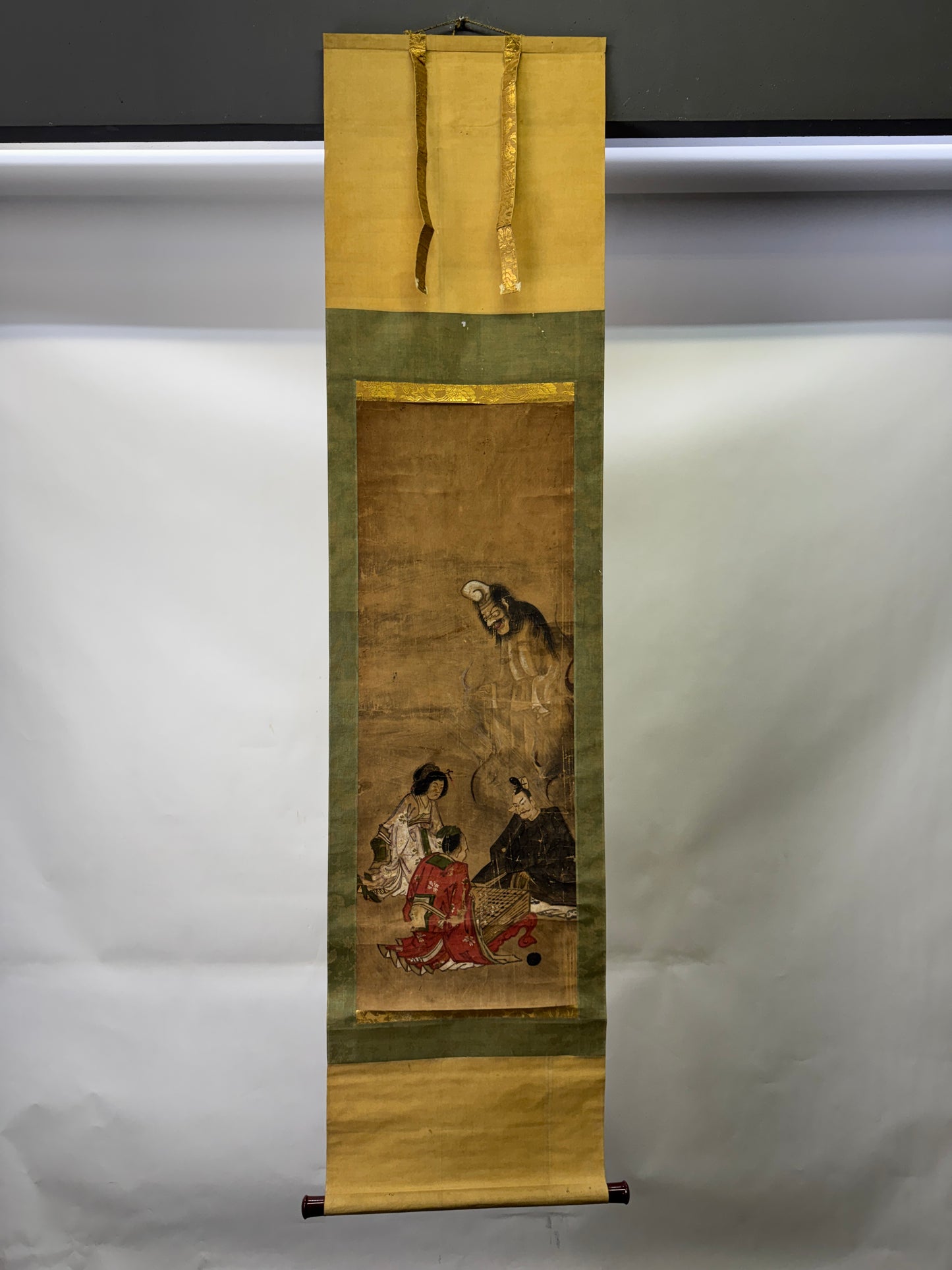 Y10161 KAKEJIKU Hanging scroll Yokai monster ghost Go Japan antique interior